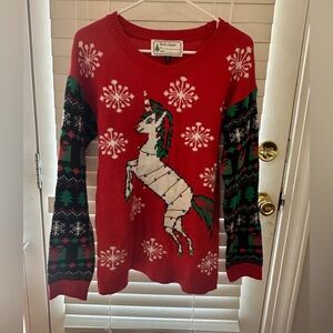 Red Unicorn Holiday Sweater